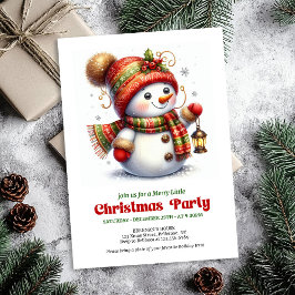 Bright Christmas snowman invite kids holiday   Kaart