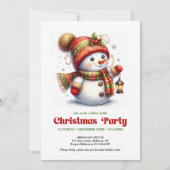 Bright Christmas snowman invite kids holiday   Kaart (Voorkant)