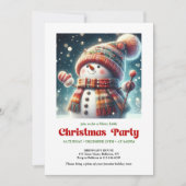 Bright Christmas snowman kids invite festive   Kaart (Voorkant)
