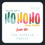 Bright Christmas Square Stickers<br><div class="desc">Een leuke lichte vakantie sticker om uw dierbaren een leuk feestelijk seizoen te wensen. DEEL VAN EEN COLLECTIE.</div>