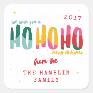 Bright Christmas Square Stickers