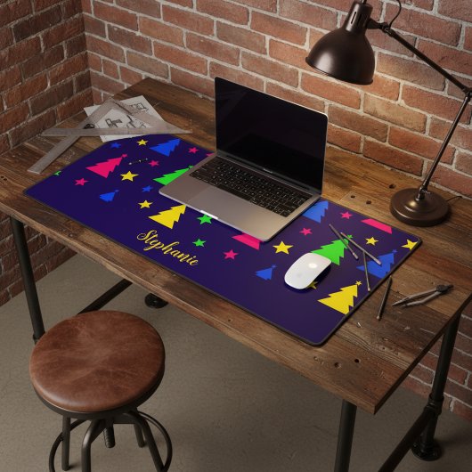 Bright Christmas Tree Festive Personalized Pattern Bureaumat