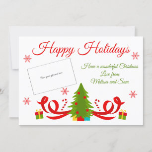 Bright Christmas Tree Holiday Gift Kaart Holder