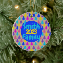 Bright Christmas Tree Pattern Ornament