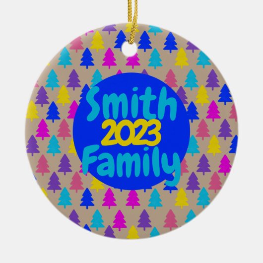 Bright Christmas Tree Pattern Ornament (Voorkant)
