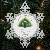 Bright Christmas Tree Peacock Paper Ornament Card