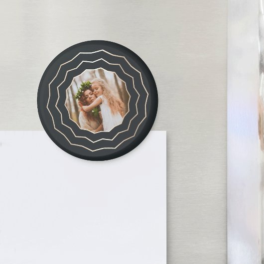 Bright Circle | Faux Gold Geometric Photo Magneet