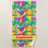 Bright Circle Kleuren Abstract Patroon Strandlaken (Voorkant)