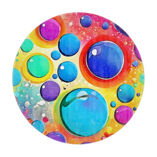 Bright Circle Pop Art Snijplank (Voorkant)