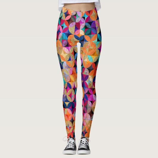 Bright Circles Abstracte  achtergrond Leggings (Voorkant)