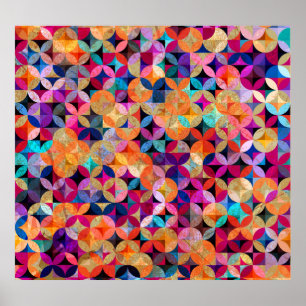 Bright Circles Abstracte  achtergrond Poster