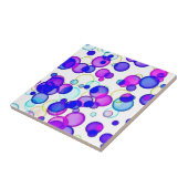 Bright Circles Waterverf Stippen Tegeltje (Zijkant)