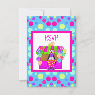 BRIGHT CIRCUS BIRTHDAY PARTY BLUE RSVP KAARTJE