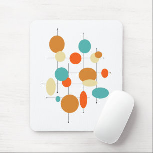 Bright cirkels Retro Mid Century Modern Muismat