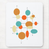 Bright cirkels Retro Mid Century Modern Muismat (Voorkant)