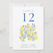 Bright citroen wijnstokken Tafelnummer Zitkaart (Voorkant)