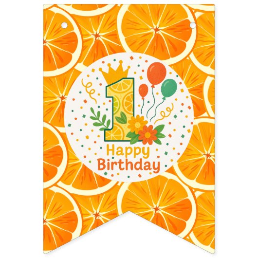 Bright Citrus 1e verjaardag Vlaggetjes (Tweede vlag)