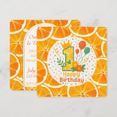 Bright Citrus eerste verjaardag Kaart (Voorkant / Achterkant)