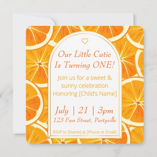 Bright Citrus eerste verjaardag Kaart (Achterkant)