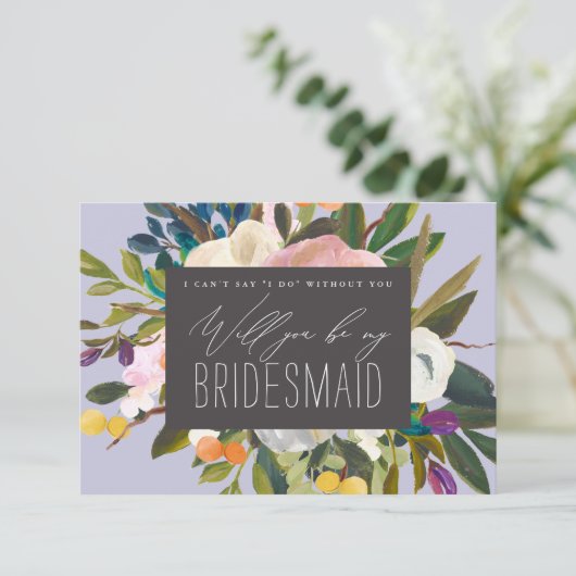 Bright Citrus Flowers... zal je mijn bruidsmeisje  Kaart (Staand voorkant)