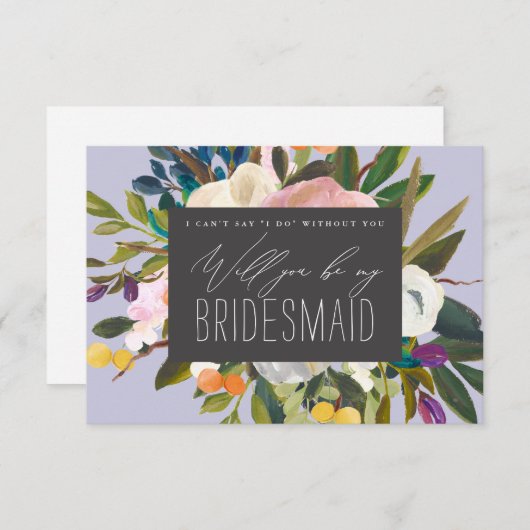 Bright Citrus Flowers... zal je mijn bruidsmeisje  Kaart (Voorkant / Achterkant)