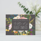 Bright Citrus Flowers... zal je mijn bruidsmeisje Kaart (Staand voorkant)