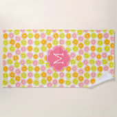 Bright Citrus Pattern Monogrammed Strandlaken (Voorkant)