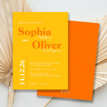 Bright Citrus Pop Bold Minimalist Wedding