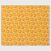 Bright Citrus Sinaasappel Slices Wrapping Paper Cadeaupapier (Vlak)