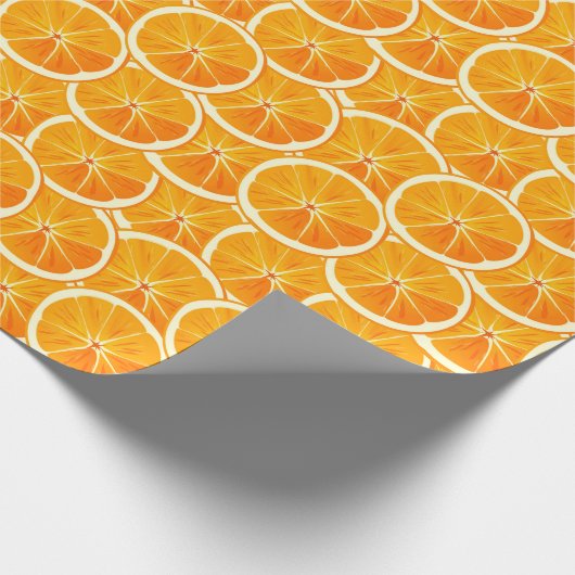 Bright Citrus Sinaasappel Slices Wrapping Paper Cadeaupapier (Hoek)
