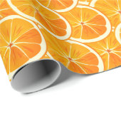 Bright Citrus Sinaasappel Slices Wrapping Paper Cadeaupapier (Rol Hoek)