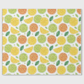 Bright Citrus Slice Pattern Gift Wrap Cadeaupapier (Vlak)