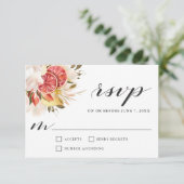 Bright Citrus Tropical Floral Wedding RSVP (Staand voorkant)