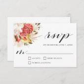 Bright Citrus Tropical Floral Wedding RSVP (Voorkant / Achterkant)