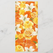Bright Citrus Yellow Orange Bridal Shower Wedding Menu (Achterkant)