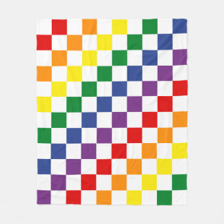 Bright Classic Pride Regenboog Geruite Patroon Fleece Deken