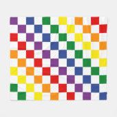 Bright Classic Pride Regenboog Geruite Patroon Fleece Deken (Voorkant (Horizontaal))