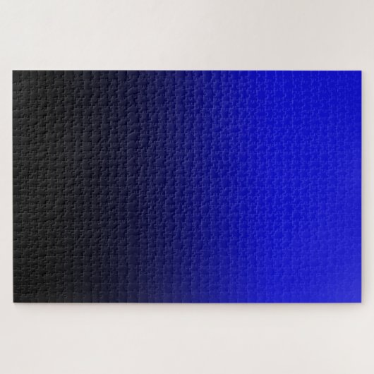 Bright Cobalt Blue en Black Ombre Legpuzzel (Horizontaal)
