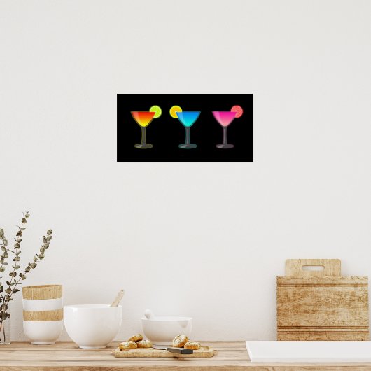 Bright Cocktail Trio Poster (Keuken)