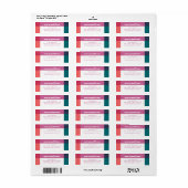 Bright Color Block Lijst One Photo Christmas-Kaart Etiket (Full Sheet)