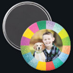 Bright Color Wheel Round Photo Magnet<br><div class="desc">Een leuk cadeau voor vrienden en familie dit kleurrijke regenbooglijst is de perfecte aanvulling op elke leuke foto.</div>