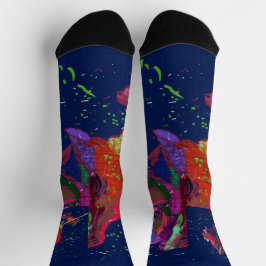 Bright Colored Flower Crew Socks Sokken