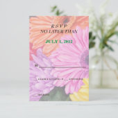 BRIGHT COLORED GERBERS  RSVP-KAARTEN RSVP KAARTJE (Staand voorkant)