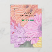 BRIGHT COLORED GERBERS  RSVP-KAARTEN RSVP KAARTJE (Voorkant / Achterkant)