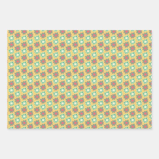 Bright colored retro flower inpakpapier vel (Voorkant)