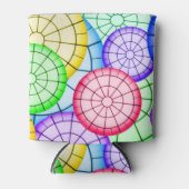 Bright Colorful Abstract Circles Pattern Blikjeskoeler (Voorkant)