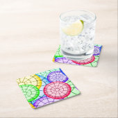 Bright Colorful Abstract Circles Pattern Kartonnen Onderzetters (Insitu)