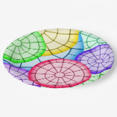 Bright Colorful Abstract Circles Pattern Papieren Bordje (Gekanteld)