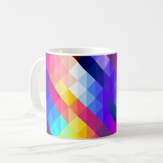 Bright Colorful Abstract Geometric Pattern Koffiemok (Voorkant links)