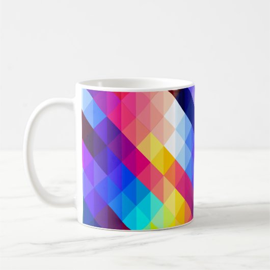 Bright Colorful Abstract Geometric Pattern Koffiemok (Links)